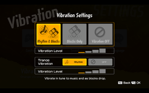 In-game vibration settings.