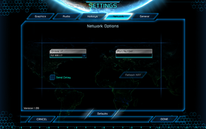 Network settings.