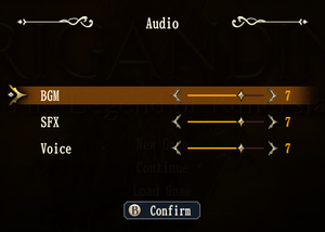 Audio options