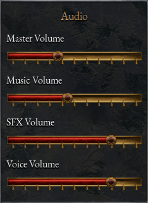 Volume sliders