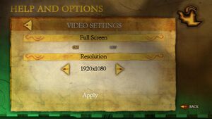 Graphics settings menu.