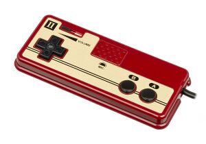 Nintendo Famicom Controller II with microphone.