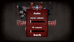 Audio settings within the game.