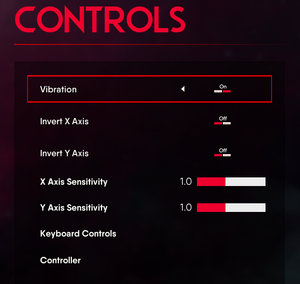 Controls options