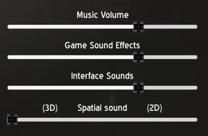 In-game audio options.