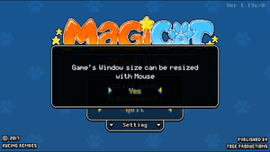 Game explaining that you can resize the window after toggling to windowed mode the first time.