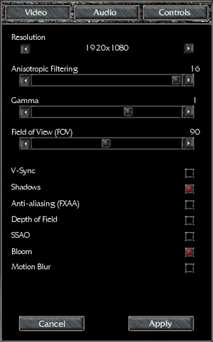 In-game graphic settings