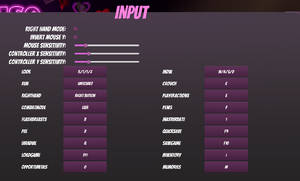 Input settings