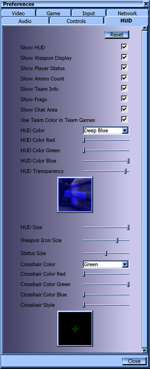 In-game HUD settings.