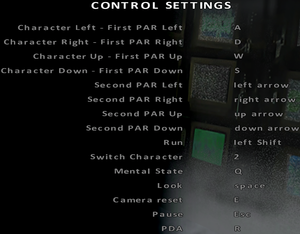 In-game keyboard key map settings.