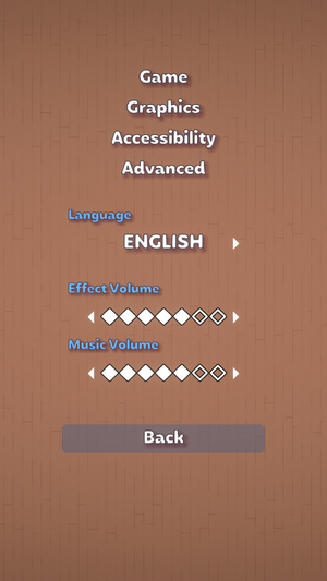 In‐game options menu