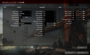 Options menu (System).