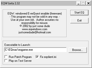 These are the settings that should be checked whenever you launch EQW.exe
