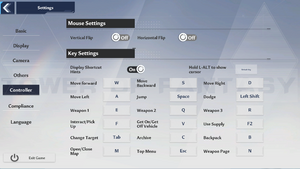 Keyboard and mouse control options