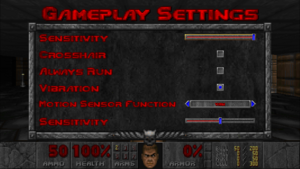Gameplay control settings.