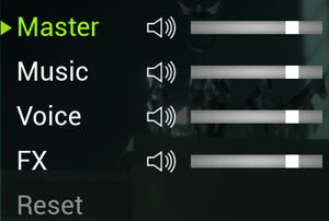 In-game General audio settings.