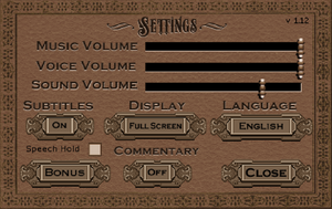 In-game settings.