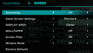 Video settings (in-game)