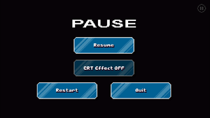 Pause menu with the only graphical option