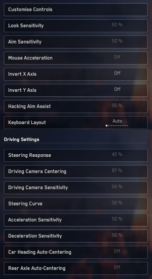 Keyboard and mouse settings