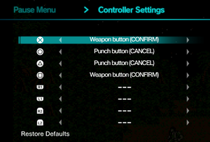 Gamepad settings (PlayStation layout)