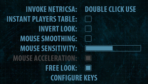 In-game general keyboard/mouse settings.