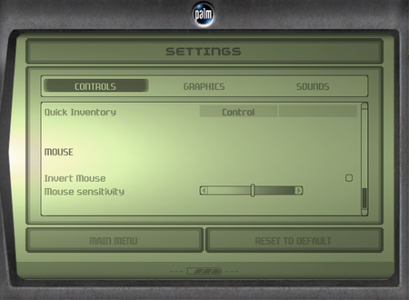 In-game mouse settings.