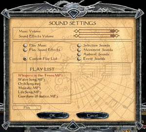 Sound settings (in-game)