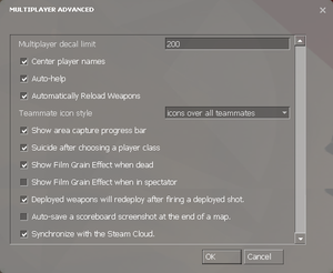 In-game advanced multiplayer settings.