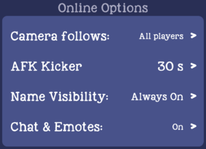 In-game online settings.