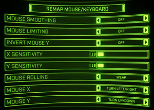 Mouse and keyboard settings.