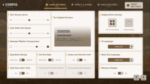 In-game general options menu.