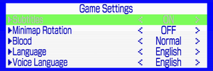 General settings (In-game)
