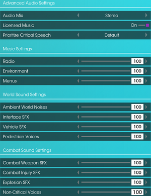 Advanced audio settings