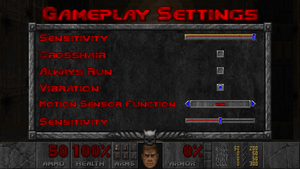 Gameplay control settings.