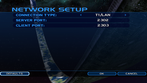 In-game network settings.