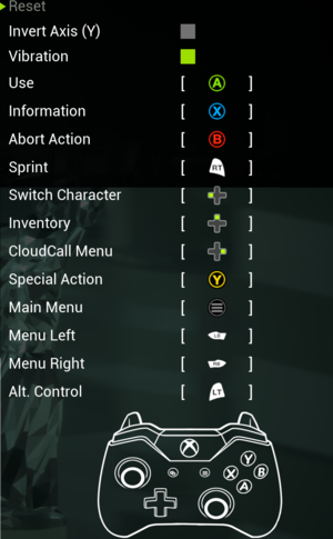 In-game General controller settings.