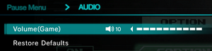 Audio settings (in-game)