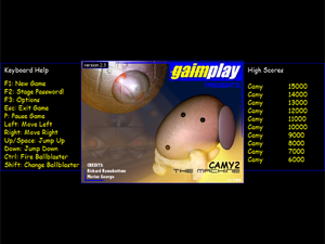 Main menu showing controls