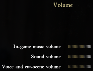 In-game volume settings.