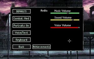 In-game settings menu.