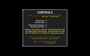 In-game general control settings.