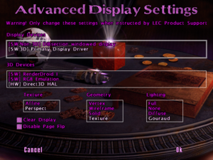 In-game advanced video settings (only accessible via the -displayconfig command line argument).