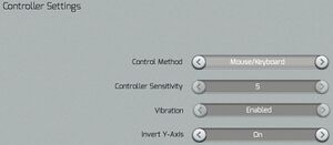 Input/Controller settings