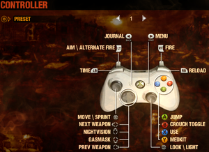 In-game gamepad layout settings.