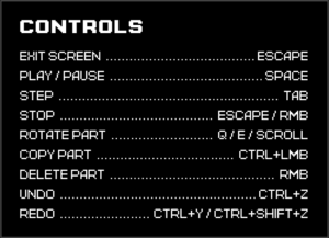 In-game controls (QWERTY).