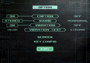 General settings (in-game; Metal Gear Solid English (US))