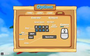 Keyboard and mouse controls.