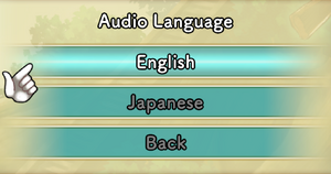 In-game audio language settings