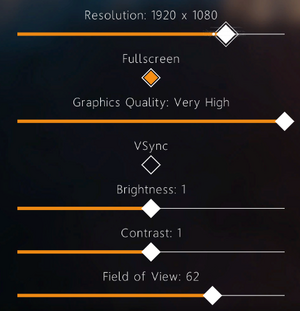 In-game basic graphics settings